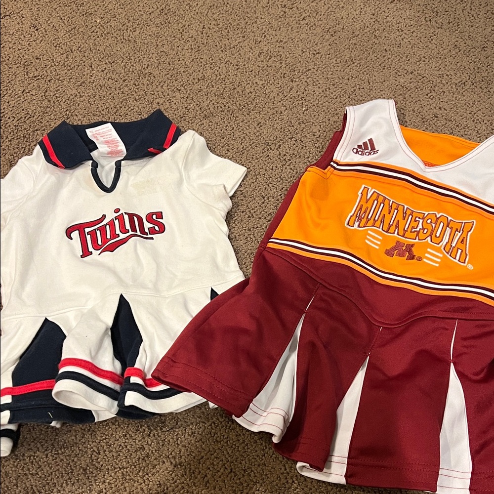 Minnesota Gophers Twins toddler girls cheer dresses 2T and 4T